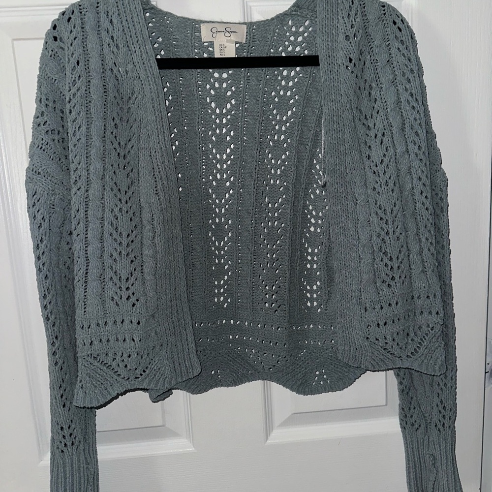 Jessica Simpson Gray Cable Knit Cardigan